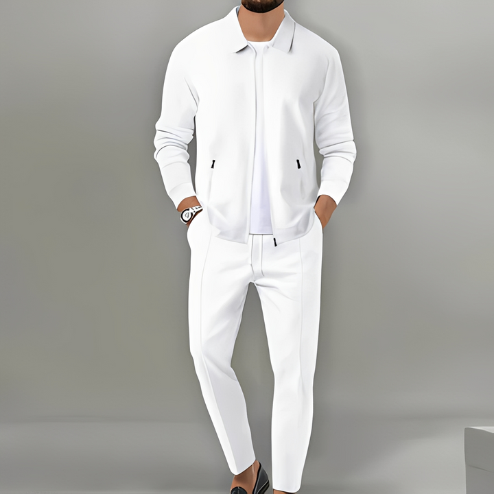 Traje masculino casual e versátil de 2 peças. Moda primavera/verão descontraída para homem. Conforto garantido.