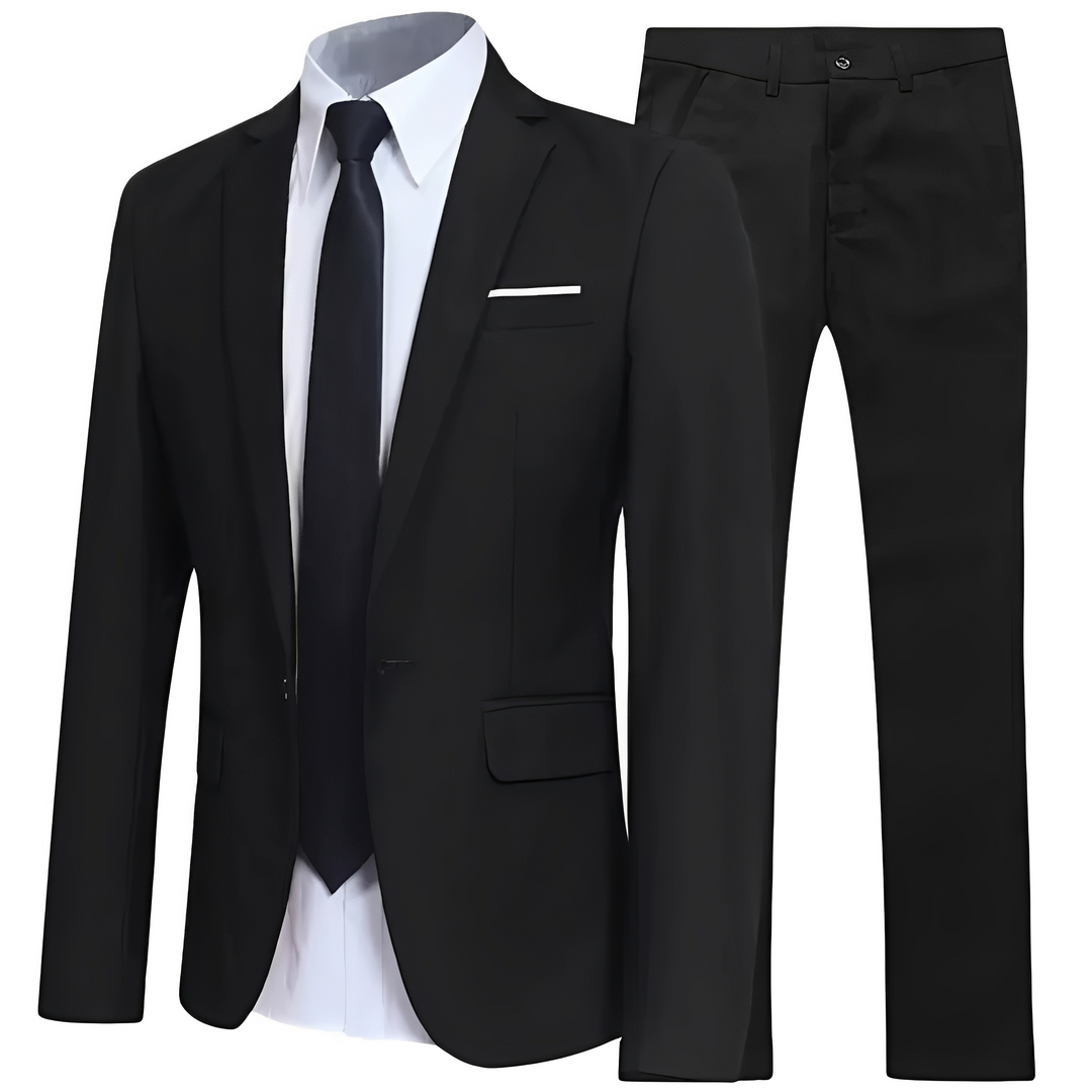 Moda homem: conjunto masculino de duas peças para todas as estações. Estilo elegante e versátil, look moderno e chique.