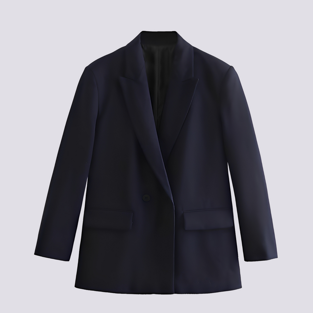 Blazer feminino alfaiataria oversized, ideal para um look elegante no trabalho. Peça versátil e com estilo.