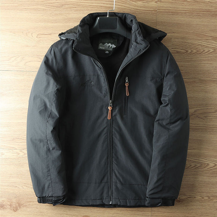 Casaco masculino Randolf elegante para aventuras. Proteção e conforto para viagens e atividades ao ar livre.