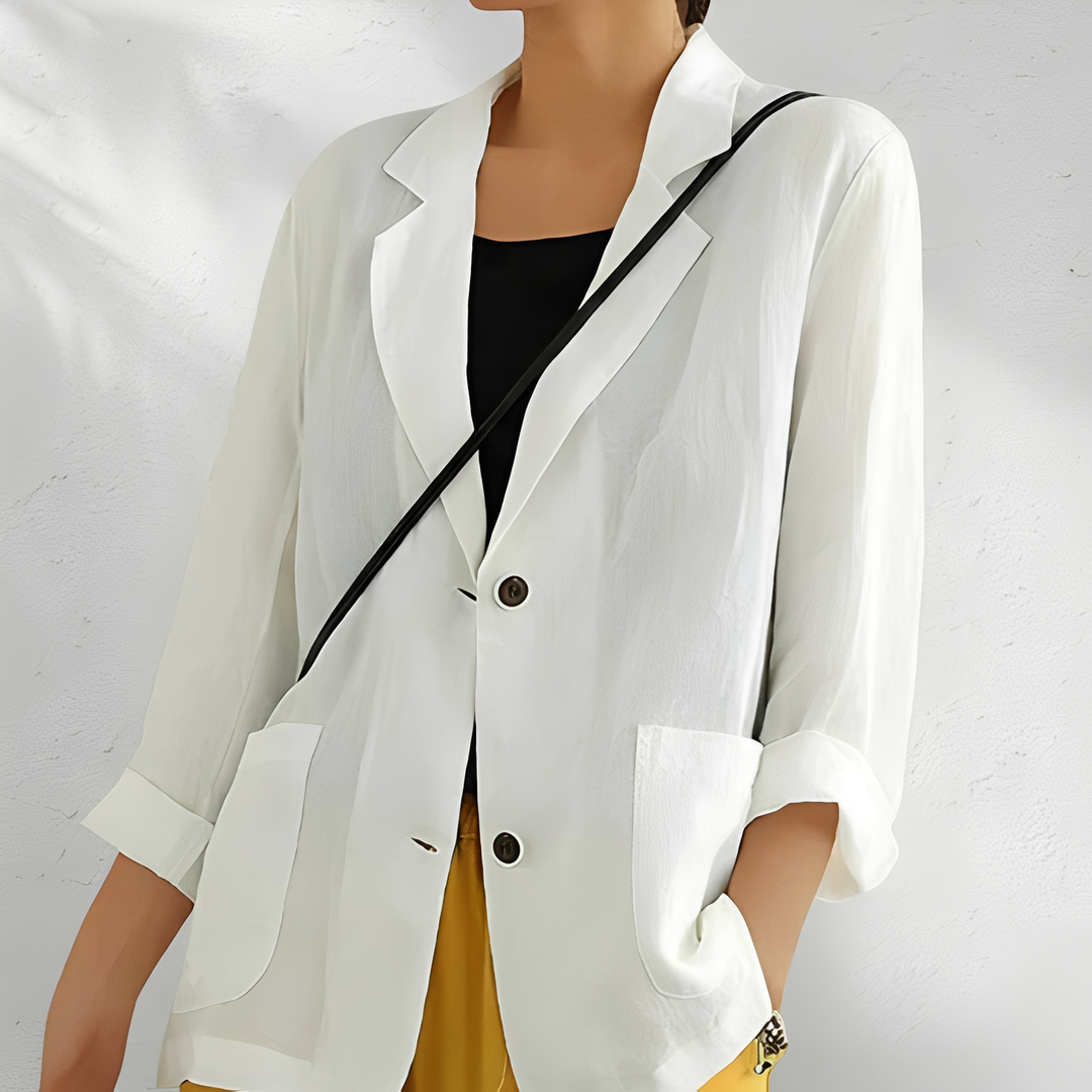 Blazer feminino Divinna leve para verão, estilo casual e elegante. Perfeito para moda verão feminina.