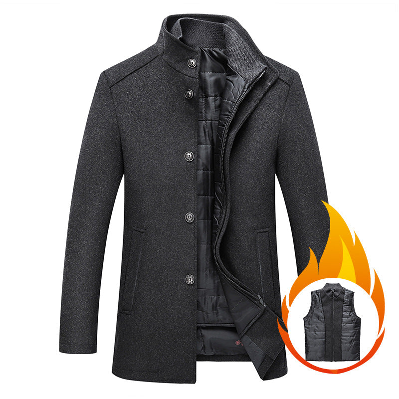 Overcoat masculino de inverno/outono. Roupa de frio estilosa e casual chique, oferecendo conforto na moda masculina.