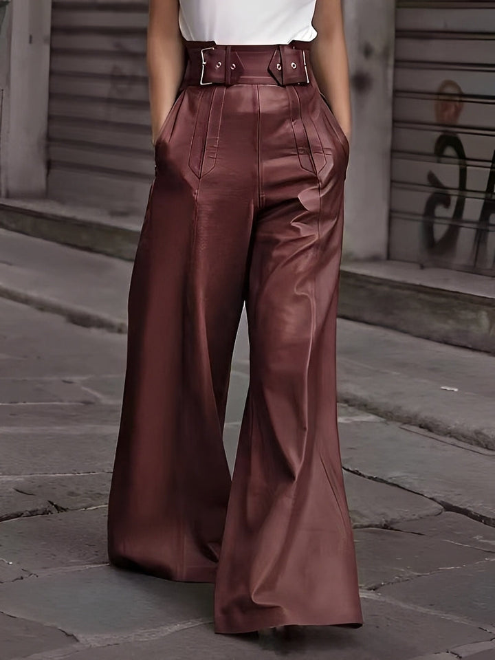 Calça feminina de cintura alta em verde, estilo solto e confortável. Perfeita para looks casuais de verão.