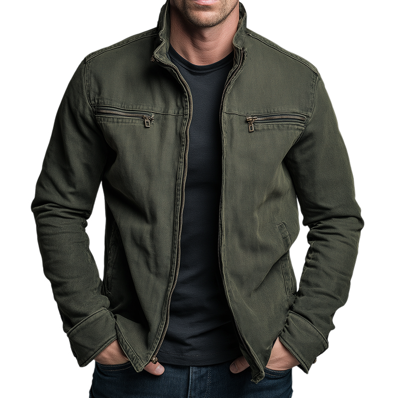 Casaco masculino casual clássico Marion verde. Jaqueta versátil para homem, estilo moderno e confortável.