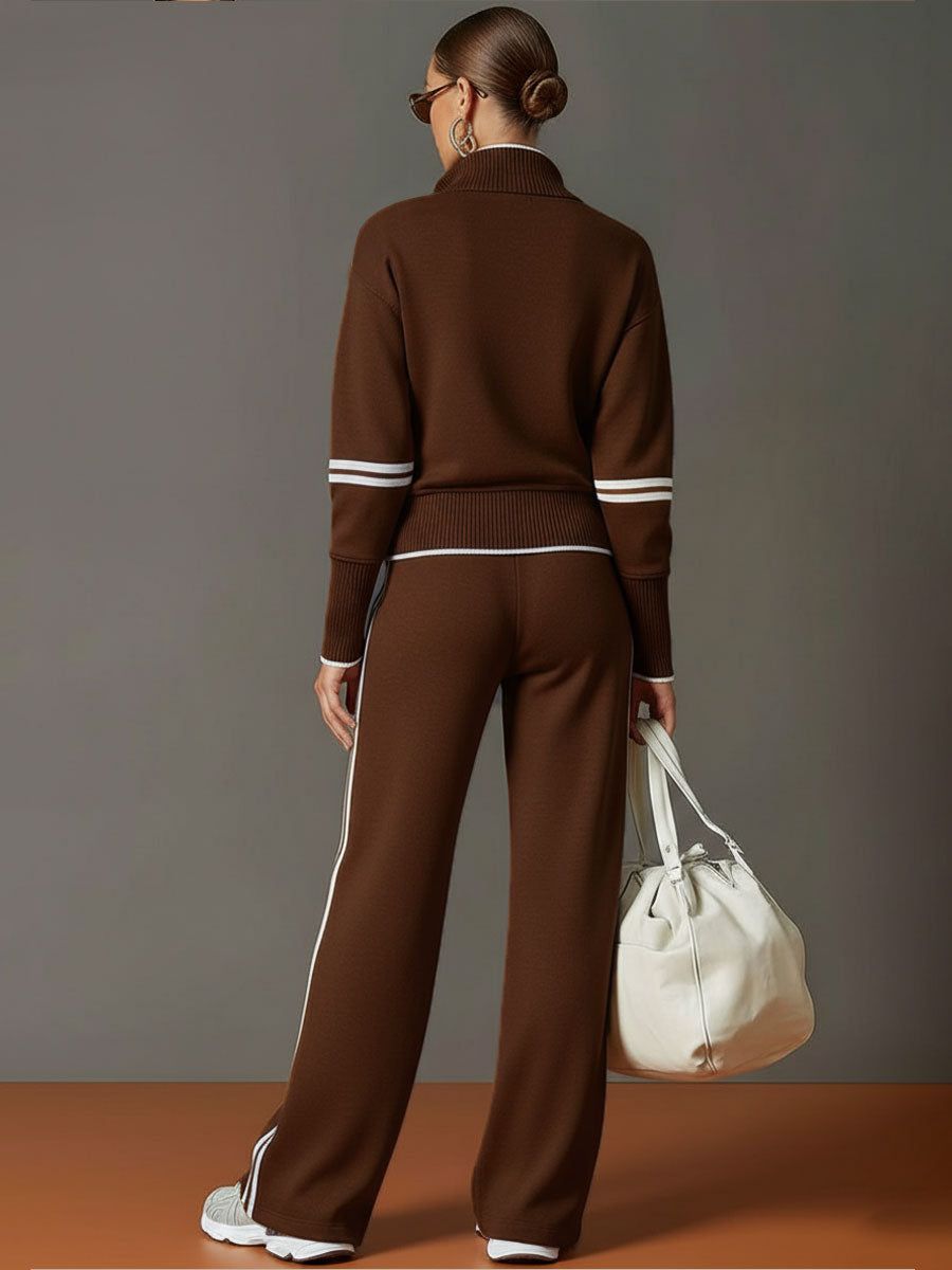 Estilo solto e confortável: conjunto Marietta com blusa e calça larga. Roupa feminina versátil.