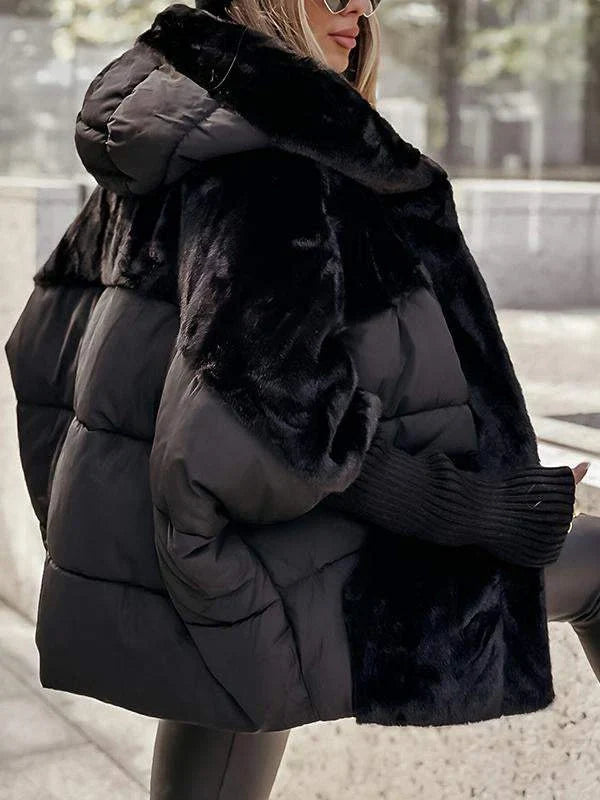 Jaqueta de inverno feminina, ideal para frio, com design aconchegante e aquecimento superior.