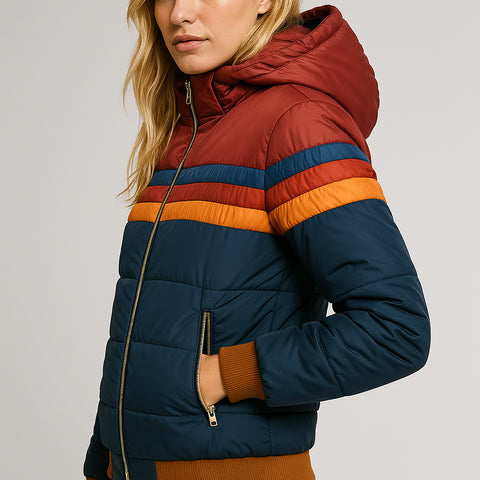 Casaco feminino de chuva, elegante e funcional. Oferece proteção impermeável e um toque de estilo à moda.