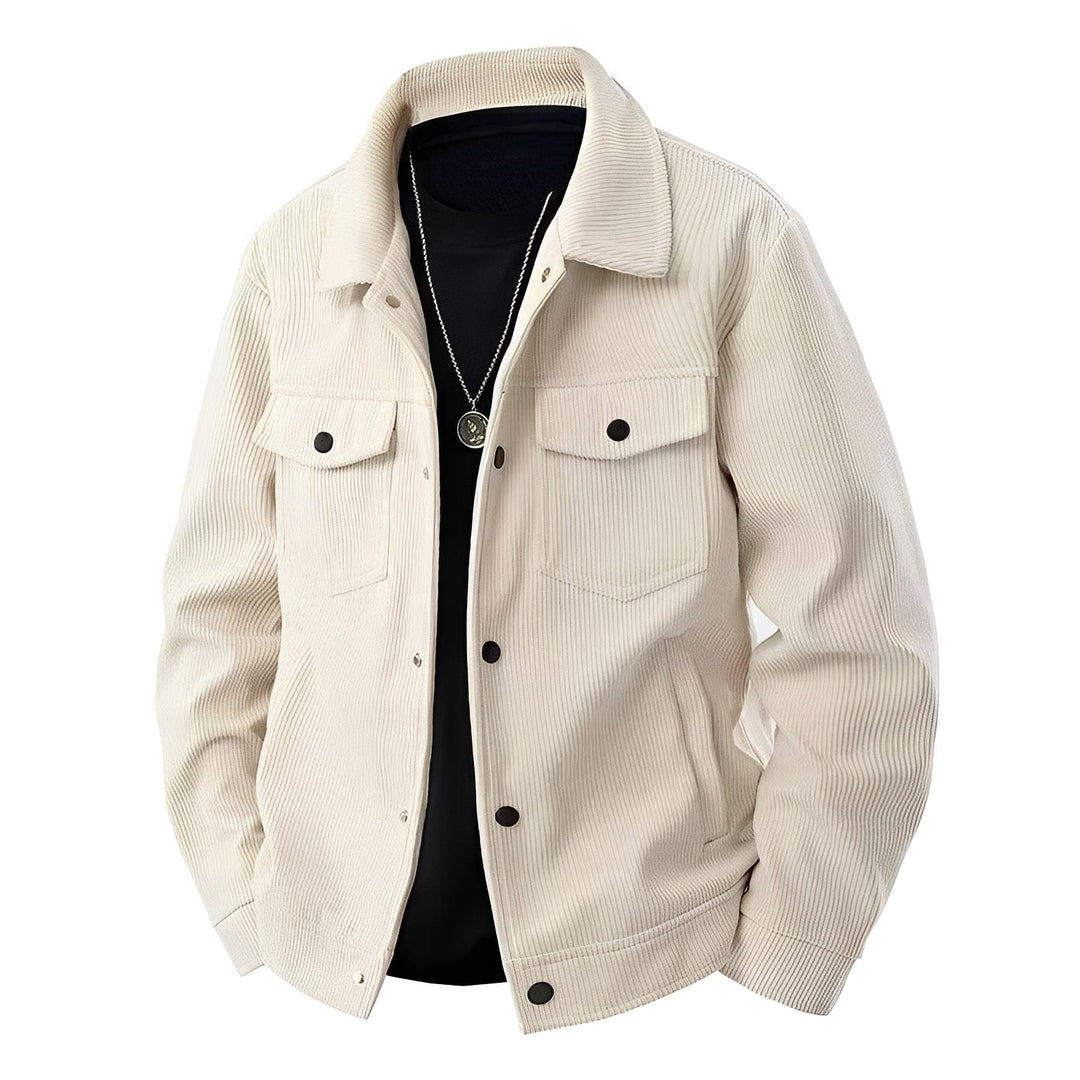 Casaco masculino solto e estiloso, ideal para o outono. Jaqueta casual versátil que oferece conforto e elegância.