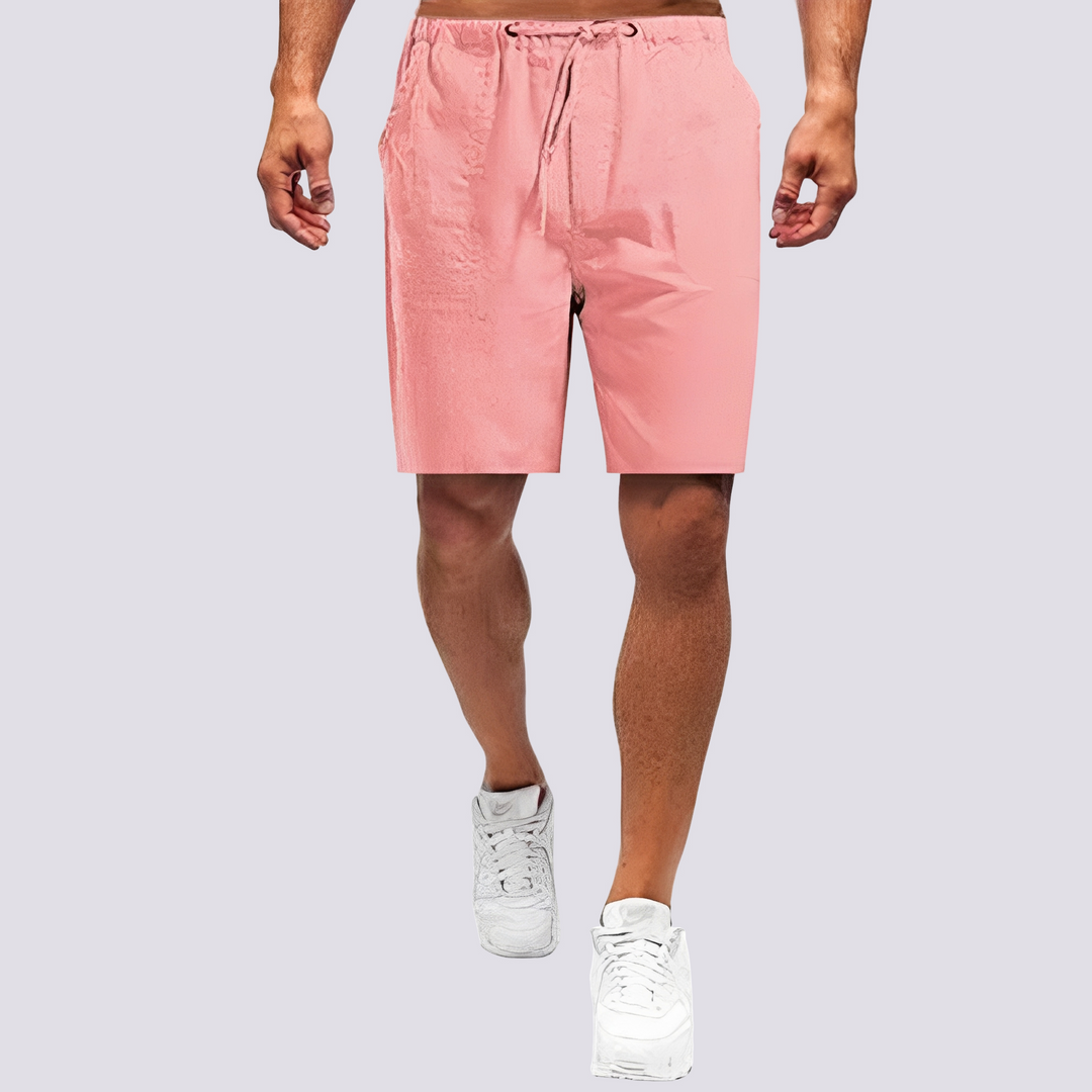 Confortáveis shorts masculinos retos casuais, ideais para o verão. Roupa masculina com estilo.