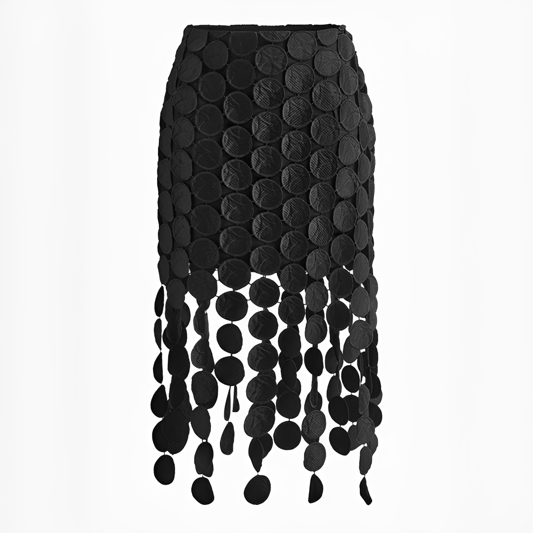 Saia feminina elegante Martha preta, versátil para trabalho ou lazer. Um charme chique para o seu verão.