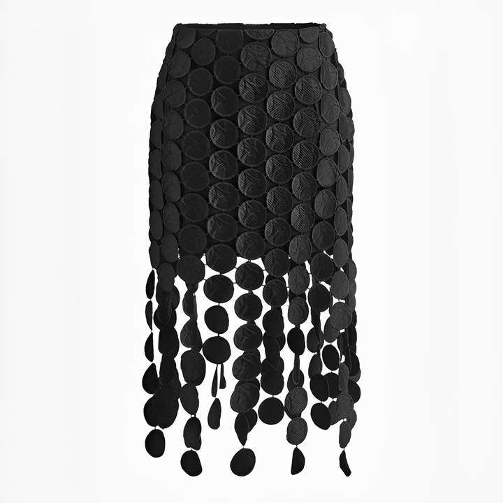 Saia feminina elegante Martha preta, versátil para trabalho ou lazer. Um charme chique para o seu verão.