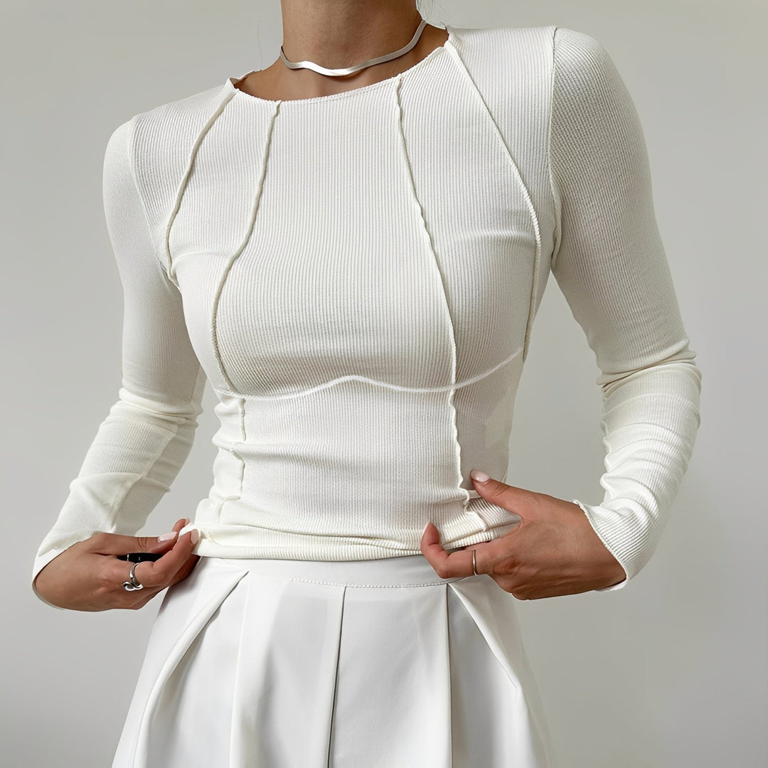 Blusa feminina moderna de manga longa para estilo diário, confortável e versátil.