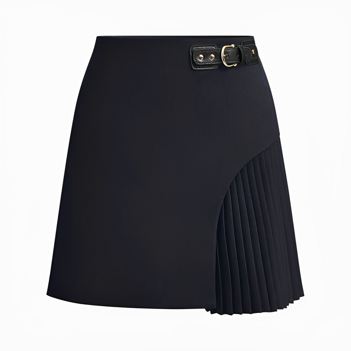 Saia plissada feminina chique, design versátil que combina estilo casual e elegante. Essencial para o dia a dia.