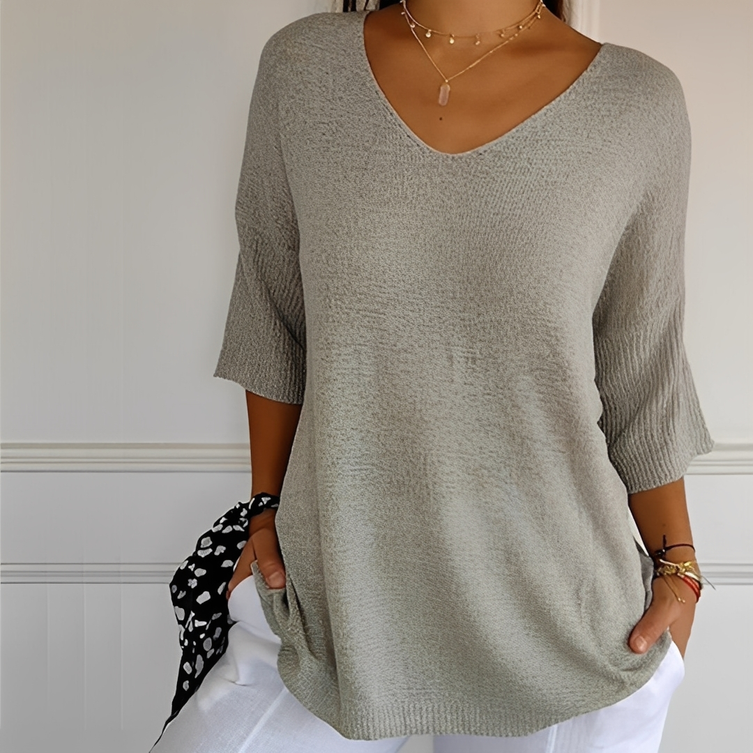 Suéter feminino longo macio e aconchegante. Roupa casual chic para outono/inverno.