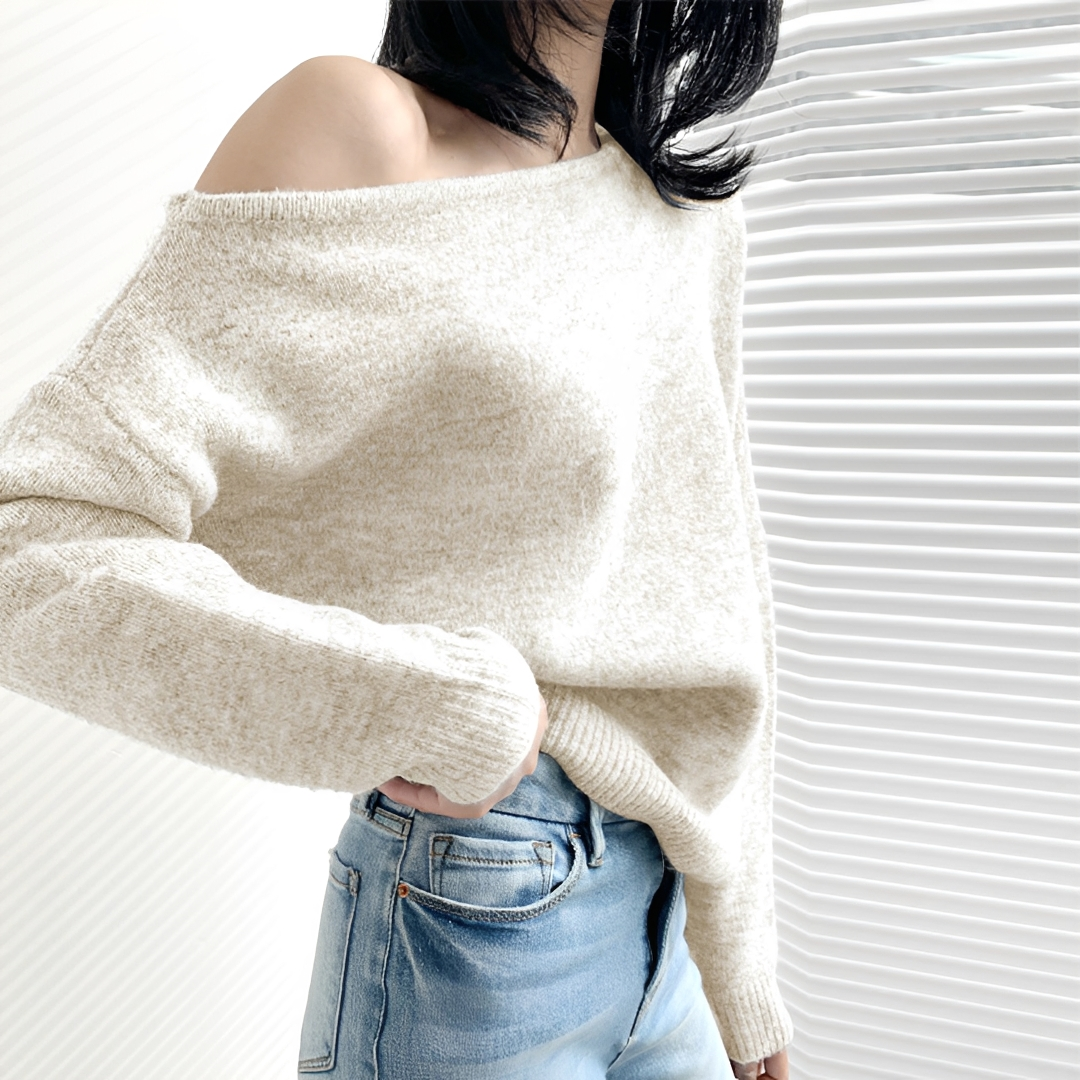 Top feminino assimétrico ombro a ombro moderno, ideal para o verão. Roupa feminina elegante e casual.