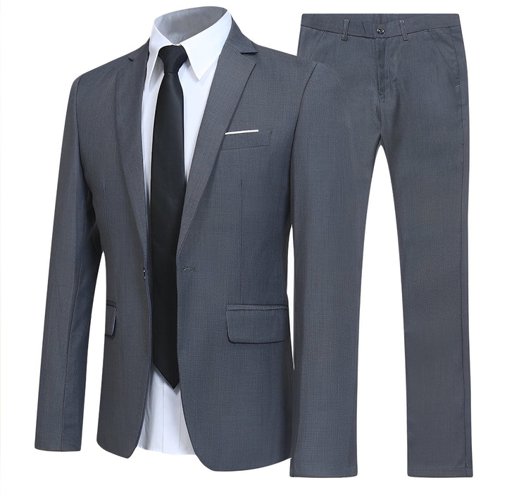 Conjunto de terno masculino cinza, ideal para alfaiataria de verão. Estilo elegante e casual.