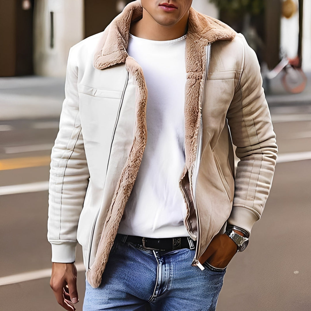 Casaco de inverno masculino quente e aconchegante. Roupa masculina para frio, com design moderno e casual.