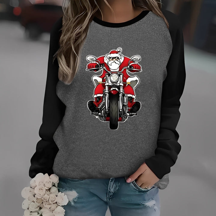 Suéter de natal feminino festivo com estampa de rena, ideal para presentes e o conforto do inverno.