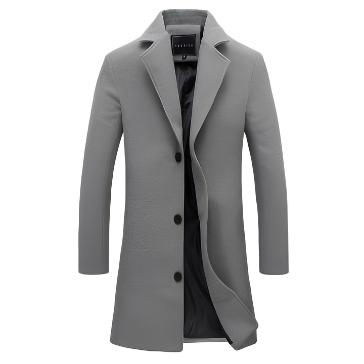 Casaco masculino clássico para inverno e outono, ideal para looks sociais e casuais.