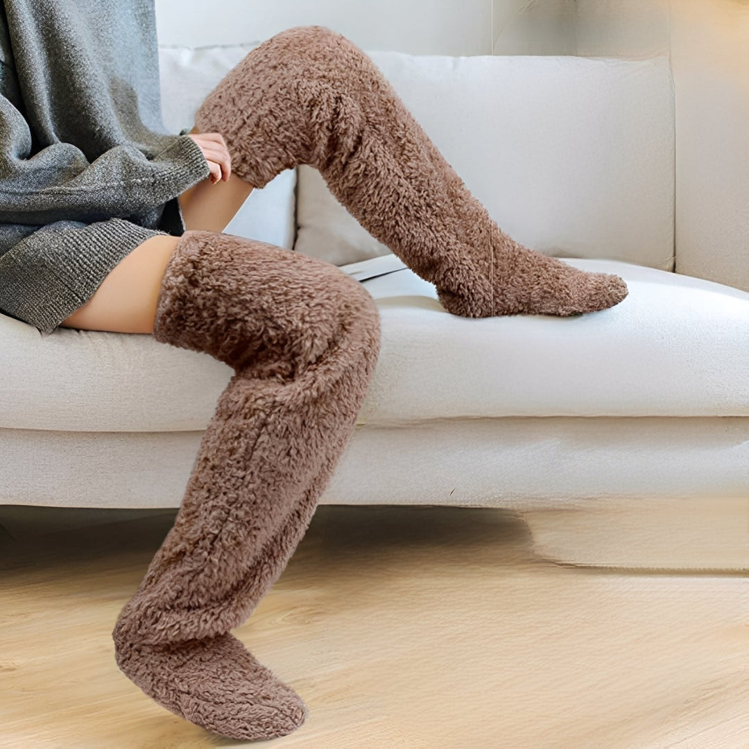 Meias de dormir femininas grossas e aconchegantes para inverno, macias, para pés quentes e relaxamento em casa.