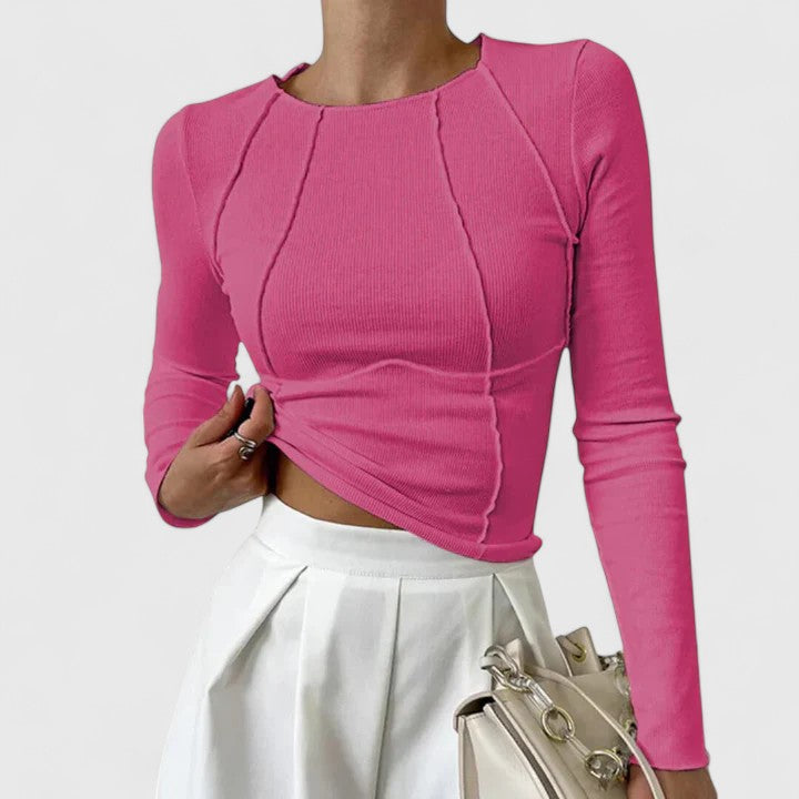 Roupa feminina: Blusa elegante de manga comprida. Conforto e estilo para outono inverno, ideal para o dia a dia.