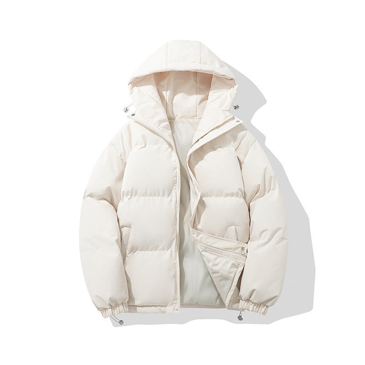 Jaqueta feminina de inverno quente com capuz, roupa feminina essencial para dias frios.