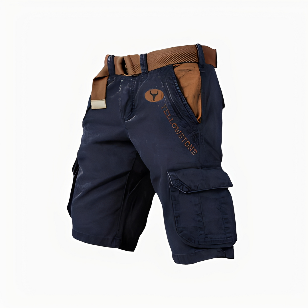 Roupa masculina: calções cargo práticos e descontraídos, essenciais para o verão.