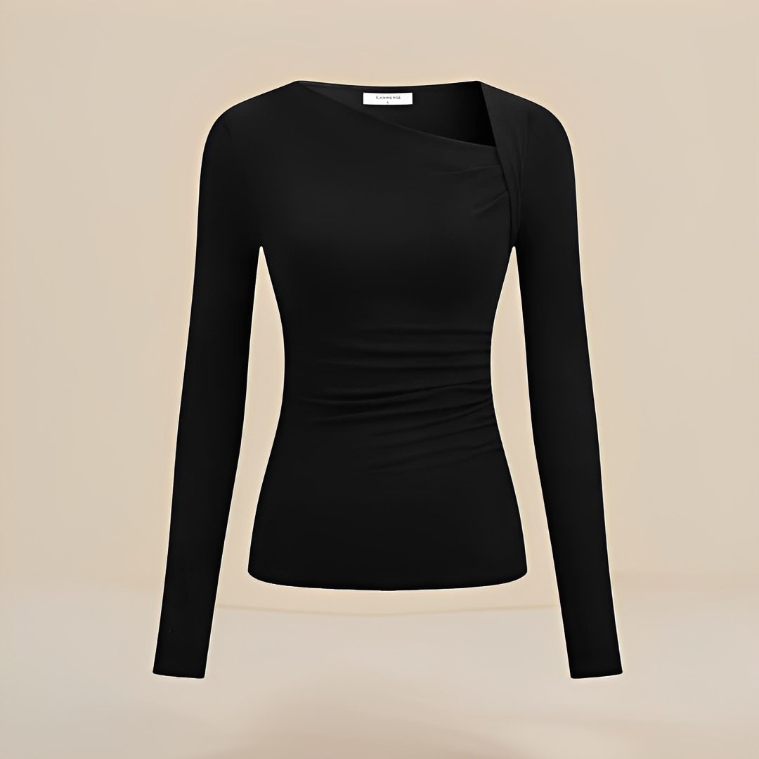 Blusa feminina estilosa de manga longa, ideal para primavera, verão e outono. Conforto e moda em uma só peça.