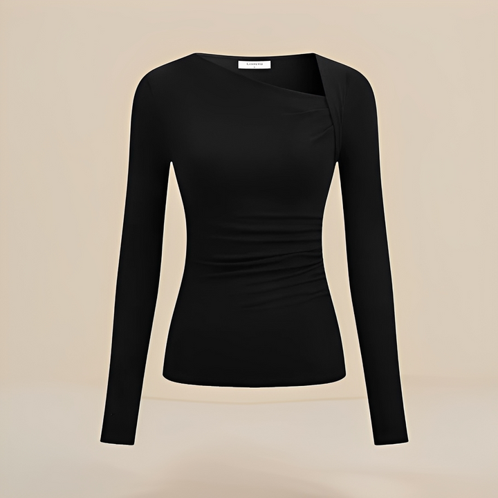Blusa feminina estilosa de manga longa, ideal para primavera, verão e outono. Conforto e moda em uma só peça.