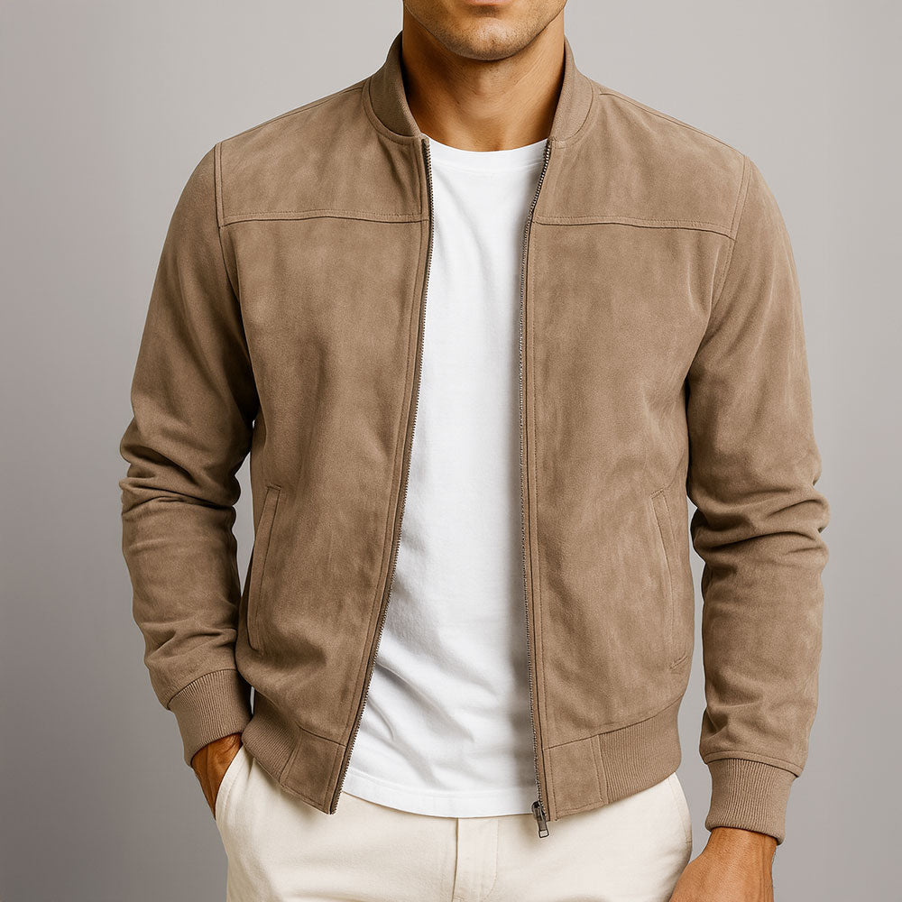 Casaco bomber clássico masculino, estilo urbano e versátil para moda homem.