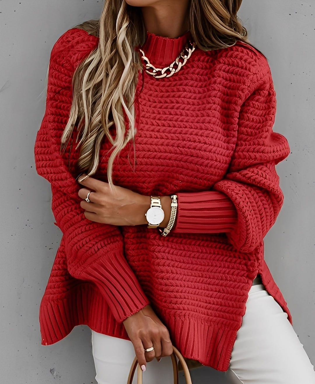 Camisola feminina de moda oversize para outono/inverno. Estilo casual e versátil que garante conforto em qualquer ocasião.