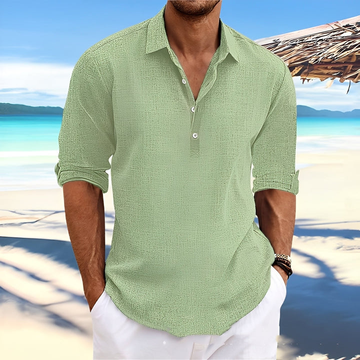 Roupa masculina de manga comprida, ideal para primavera e outono, conforto para o lazer e dia a dia.