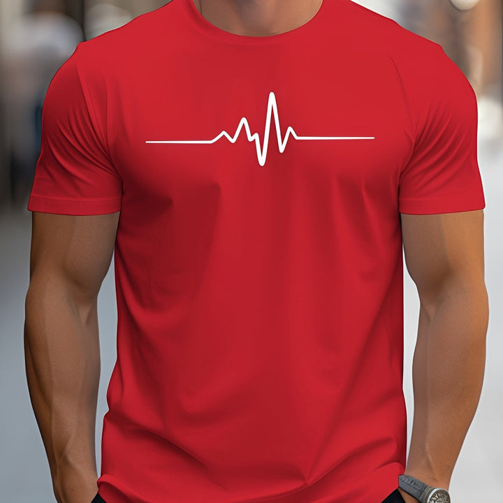 Camiseta masculina slim fit estampada batimento cardíaco.