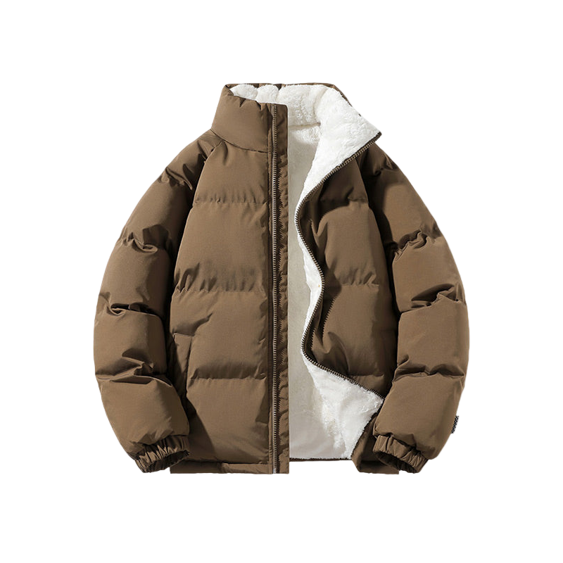 Jaqueta puffer masculina moderna, acolchoada para inverno, essencial na moda e estilo urbano casual.
