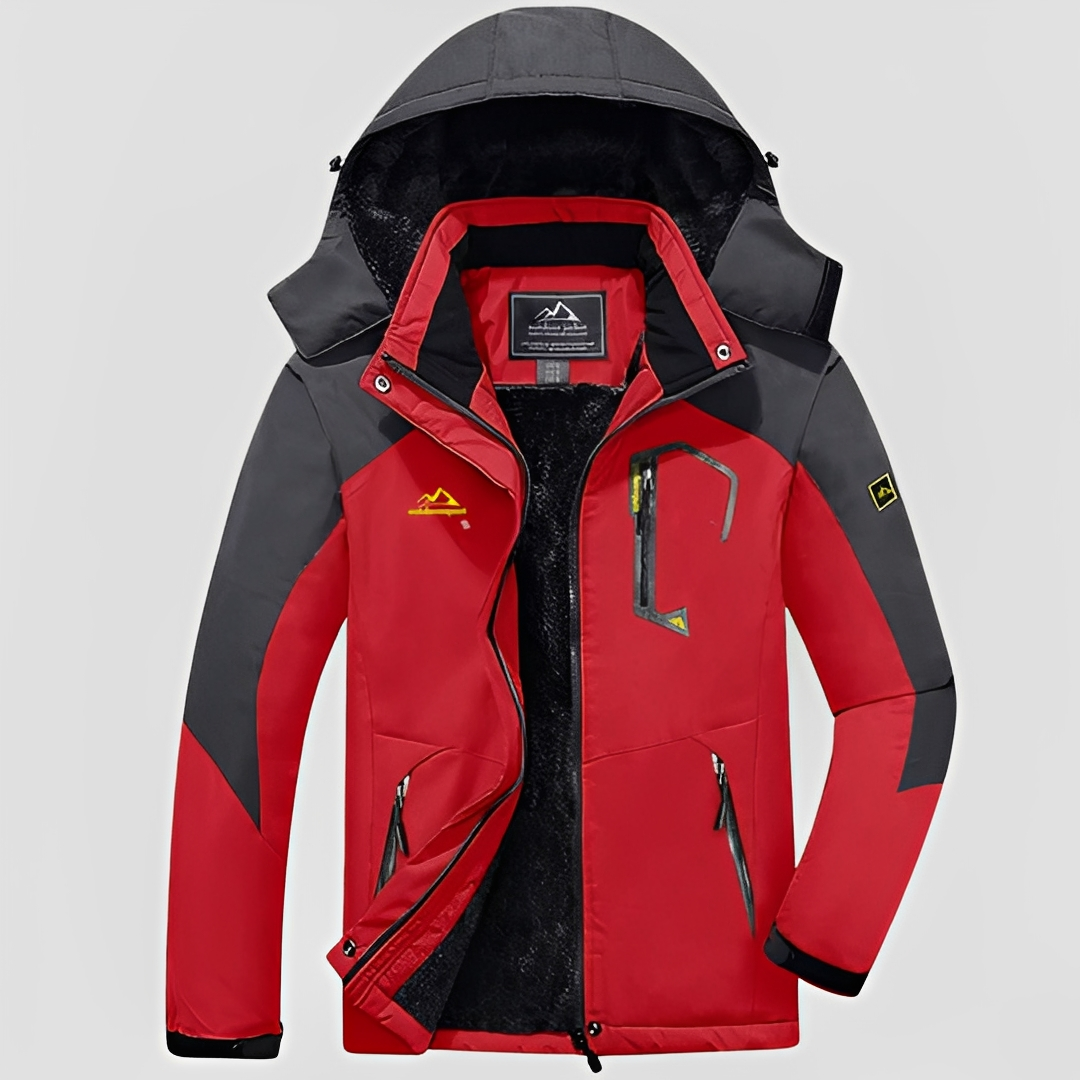 Casaco de inverno impermeável para homem, corta-vento com capuz, ideal para proteção contra o frio e estilo casual.