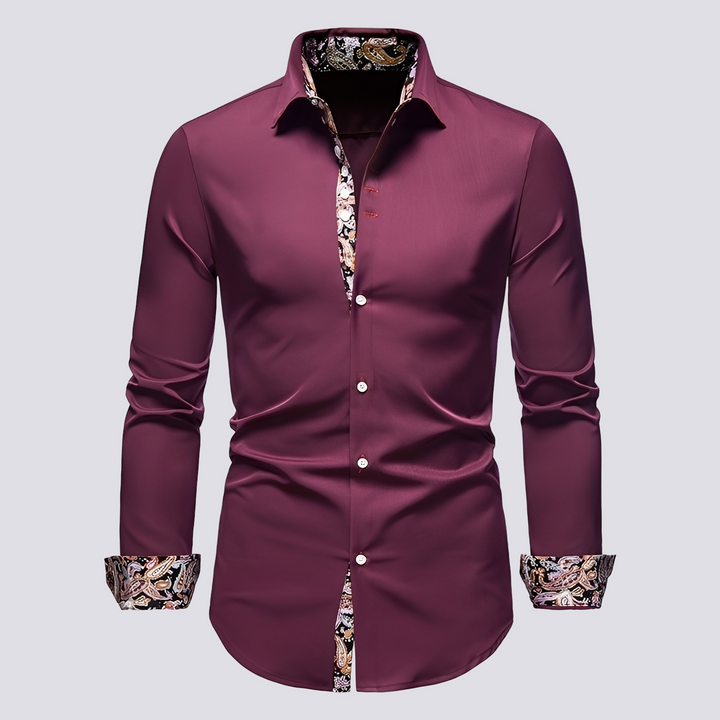 Camisa masculina elegante de manga comprida. Estilo moderno para look casual ou social, disponível em várias cores.