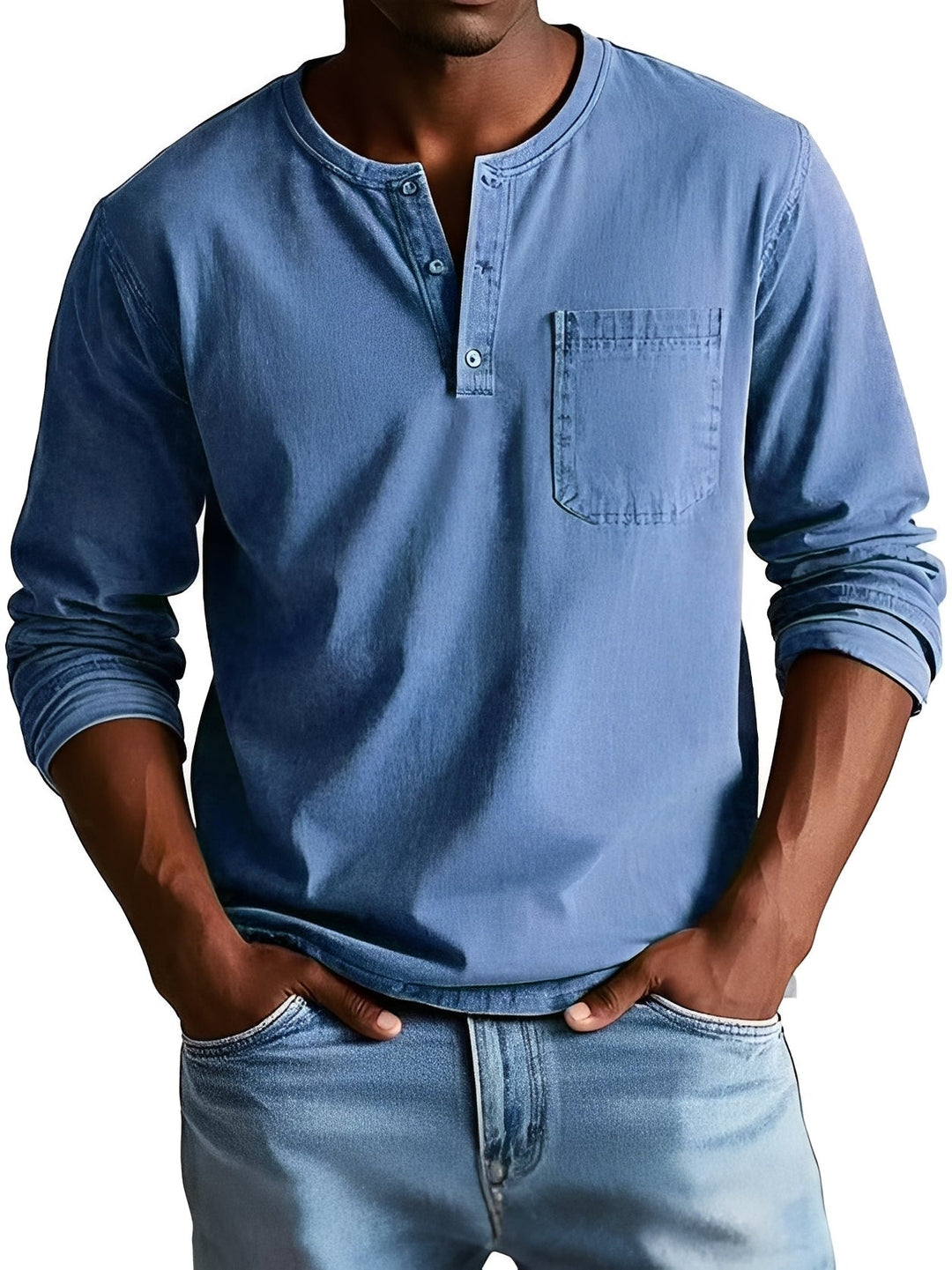 Camisa masculina de manga longa, casual e confortável, disponível em vários tamanhos, incluindo plus size.