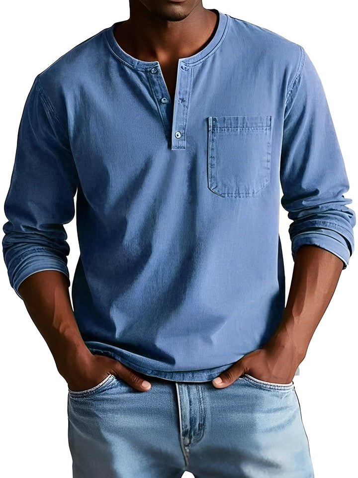 Camisa masculina de manga longa, casual e confortável, disponível em vários tamanhos, incluindo plus size.