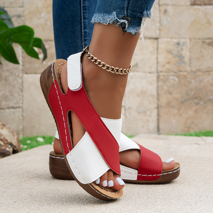 Sandália feminina ortopédica Cydney: conforto, suporte e estilo ajustável para a saúde dos pés.