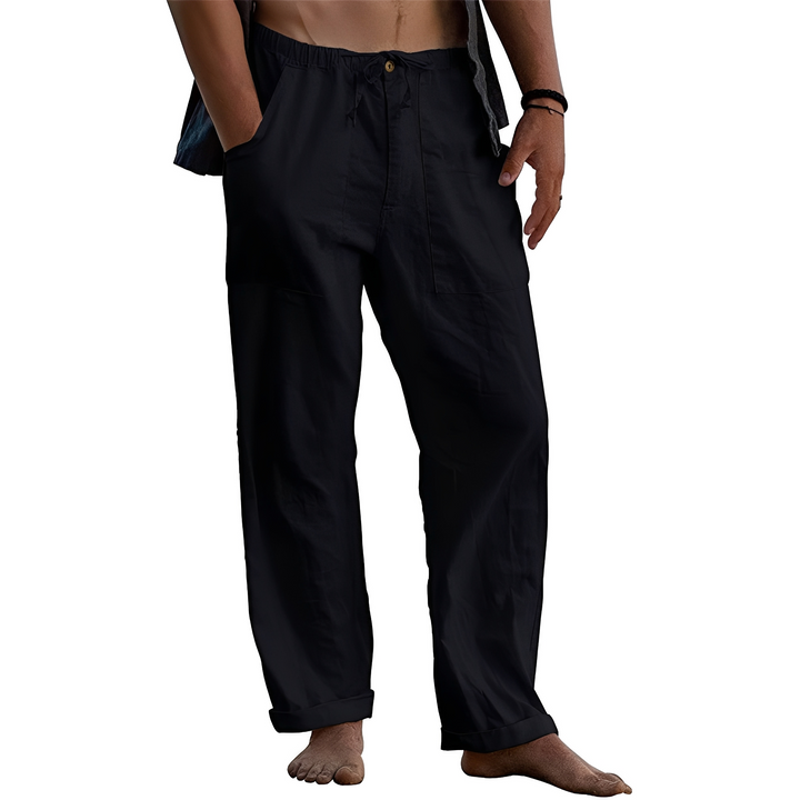 Roupa masculina de verão: calça casual e leve para enfrentar o calor com elegância.