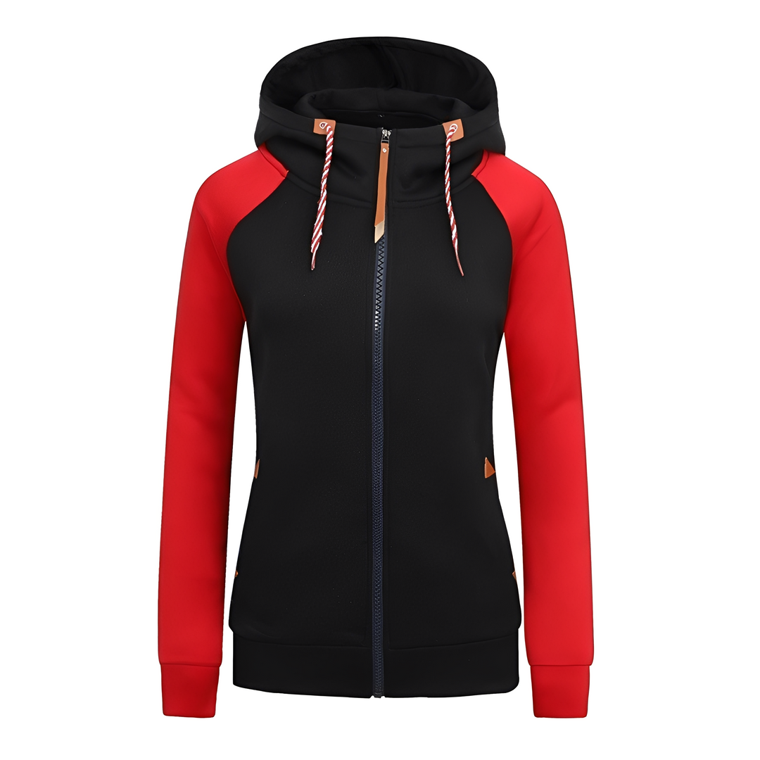 Moletom feminino confortável com capuz, ideal para o inverno. Roupa casual e quente para o dia a dia.