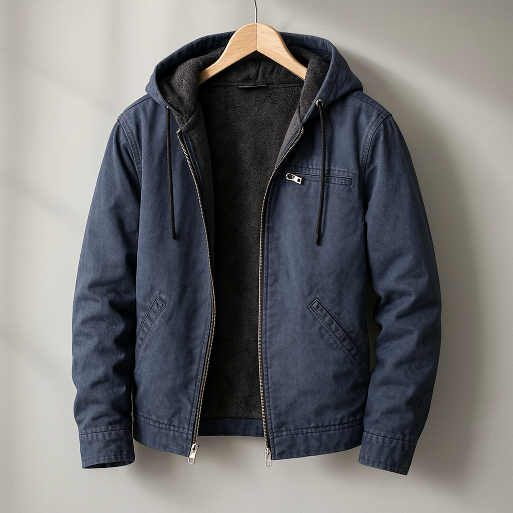Jaqueta masculina casual de inverno com bolsos frontais, adicionando estilo e funcionalidade. Para um look moderno e prático.