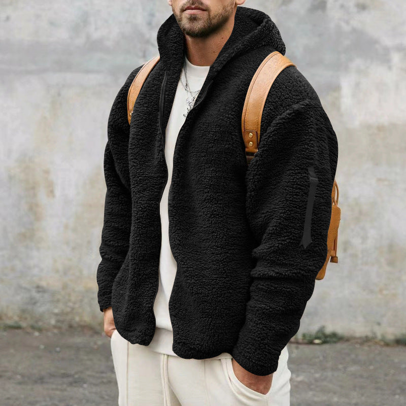 Roupa de inverno masculina: jaqueta com capuz, quente, confortável e estilosa. Perfeita para o dia a dia.