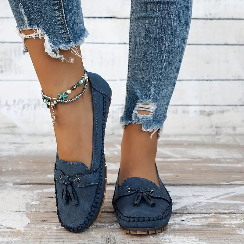 Mocassim feminino marrom Elisa, sapato confortável para uso diário.