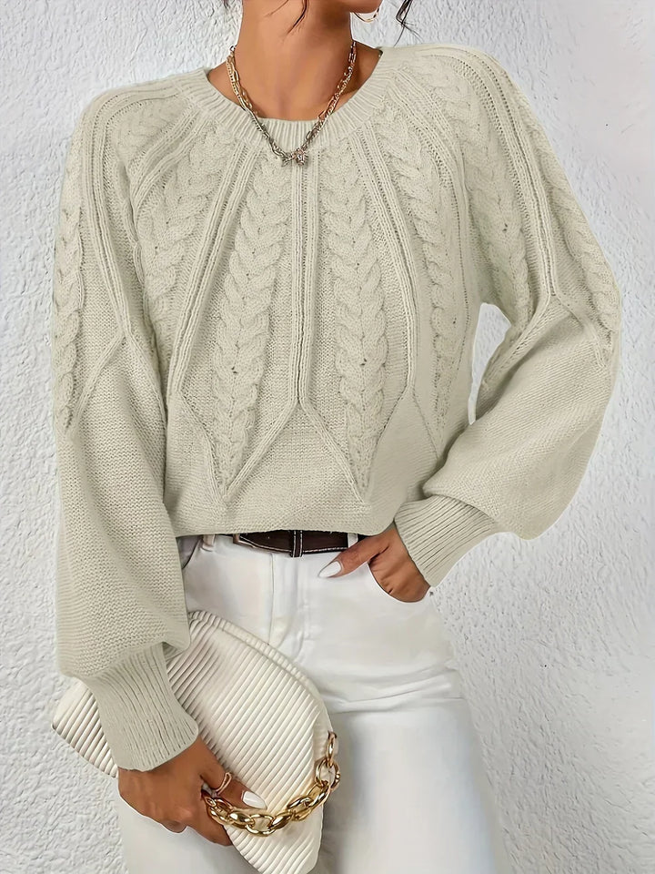 Suéter feminino de crochê para moda casual. Blusa de frio elegante, perfeita para conforto no inverno.