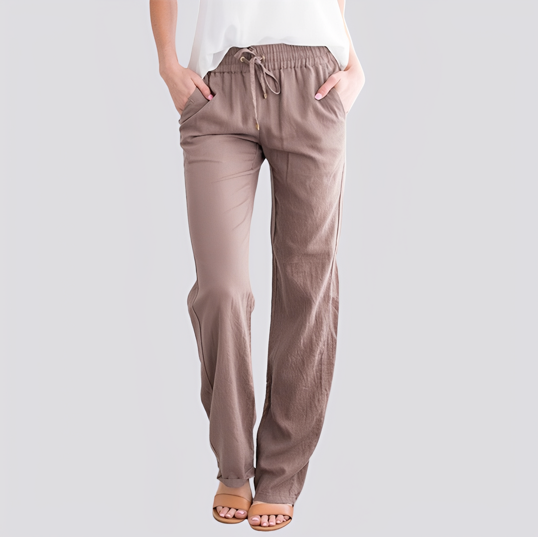 Look casual com calça feminina de cós elástico, perfeita para o dia a dia e moda verão.