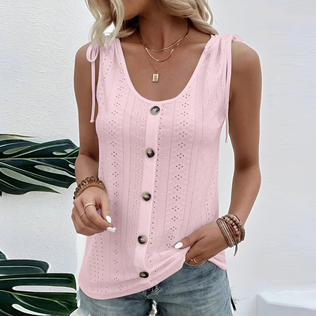 Regata de verão leve e elegante para mulher. Top feminino casual ideal para os dias de sol e calor.
