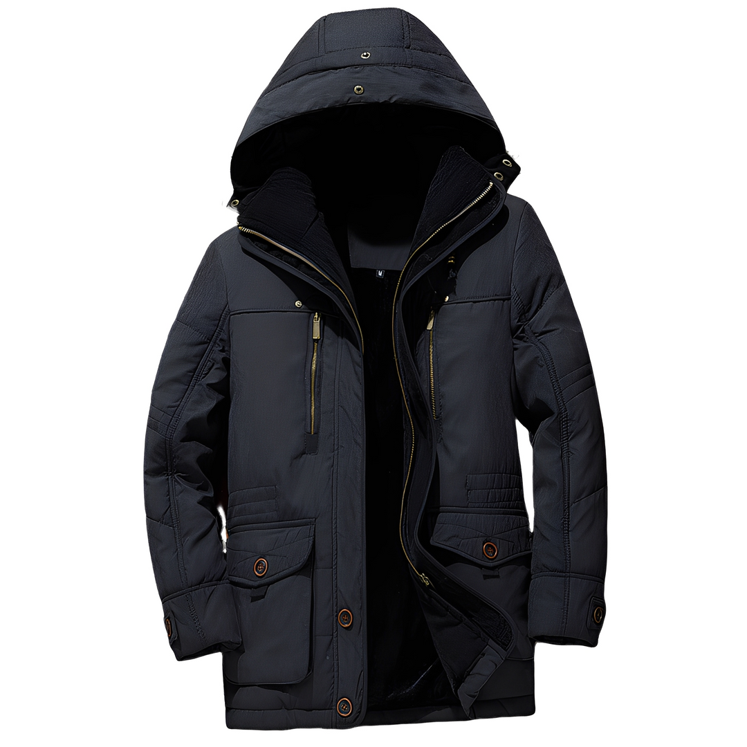 Jaqueta masculina de inverno, casaco grosso elegante para dias frios. Moda masculina, estilo e conforto.