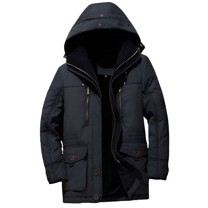 Jaqueta masculina de inverno, casaco grosso elegante para dias frios. Moda masculina, estilo e conforto.