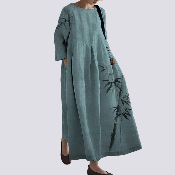 Roupa feminina: Vestido solto com bolsos, perfeito para um look casual elegante de verão. Conforto garantido.